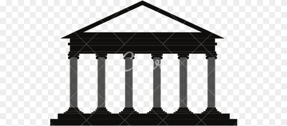 Columns Clipart Greek Palace Courthouse Silhouette, Architecture, Building, Pillar, Prayer Png