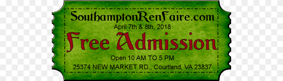 Com April 8th Amp 9th From 10am To 5pm Virginia, Paper, Text, Ticket Png Image