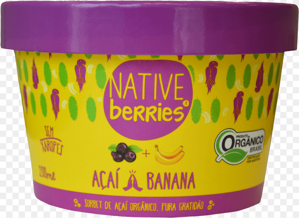 Com Banana Acai W Banana Native Org Frozen Acai W Banana, Cream, Dessert, Food, Frozen Yogurt Png Image