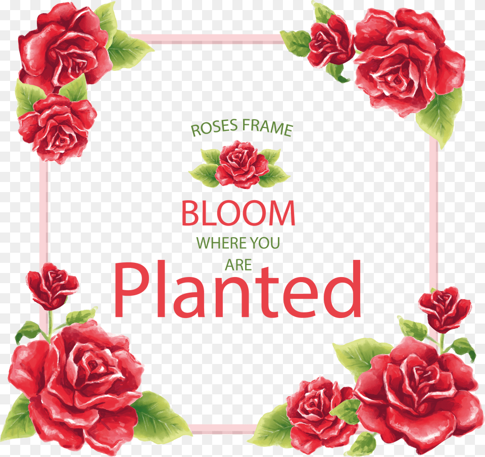 Com Floral Frame Vintage Flowers Red Roses Unicorns Love You With My Soul And My, Flower, Plant, Rose, Envelope Free Transparent Png