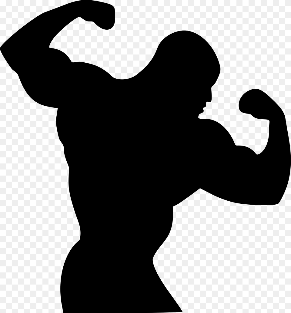 Com Physical Fitness Silhouette Body Building Clip Art, Gray Free Transparent Png