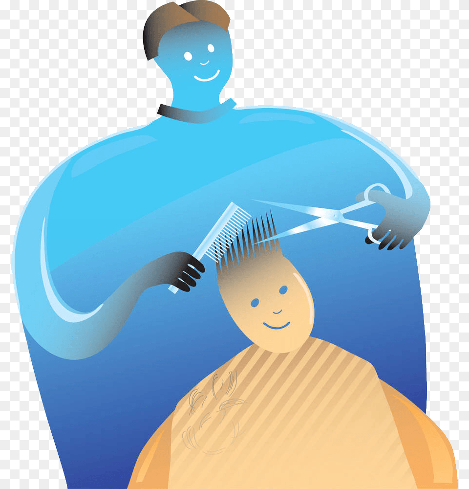 Comb Barber Hairdresser Illustration Barber, Person, Face, Head, Haircut Free Png