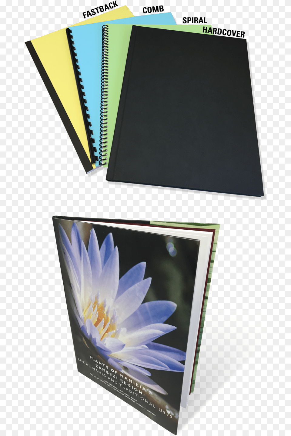 Comb Binding Amp Spiral Binding Black And Clear Spiral Binding Hardcover, File Binder, Book, Flower, Plant Png Image