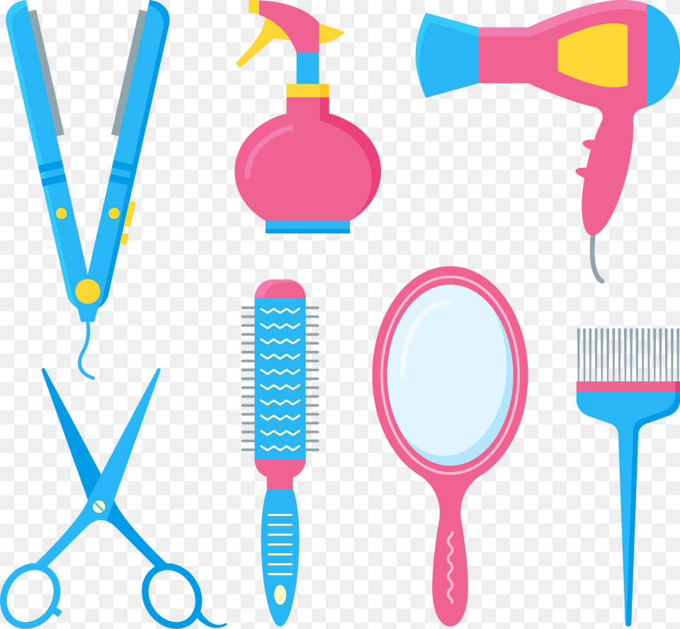 Comb Hairdresser Barbershop Hair Dryer Hairbrush White Hair Brush Clipart Background, Scissors, Device, Tool, Appliance Free Transparent Png