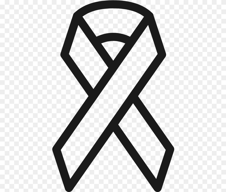 Combat Hivawareness Ribbon Cancer Ribbon Outline, Symbol, Cross Free Transparent Png