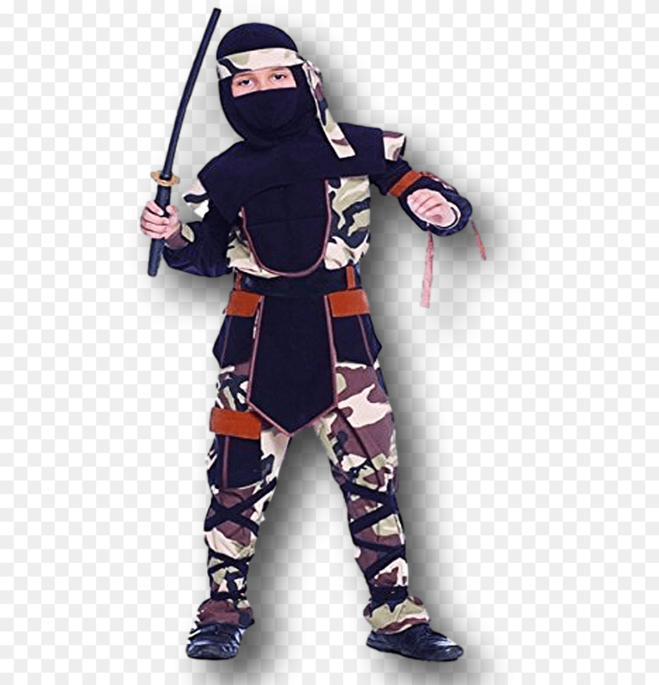 Combat Ninja Costume Costume, Person, Sword, Weapon, Clothing Free Png