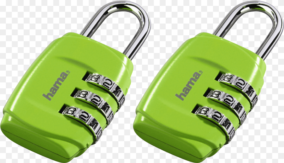 Combination Luggage Padlock Set Of 2 Green Hama Luggage Combination Lock Set Of 2 Green One, Combination Lock, Accessories, Bag, Handbag Png Image