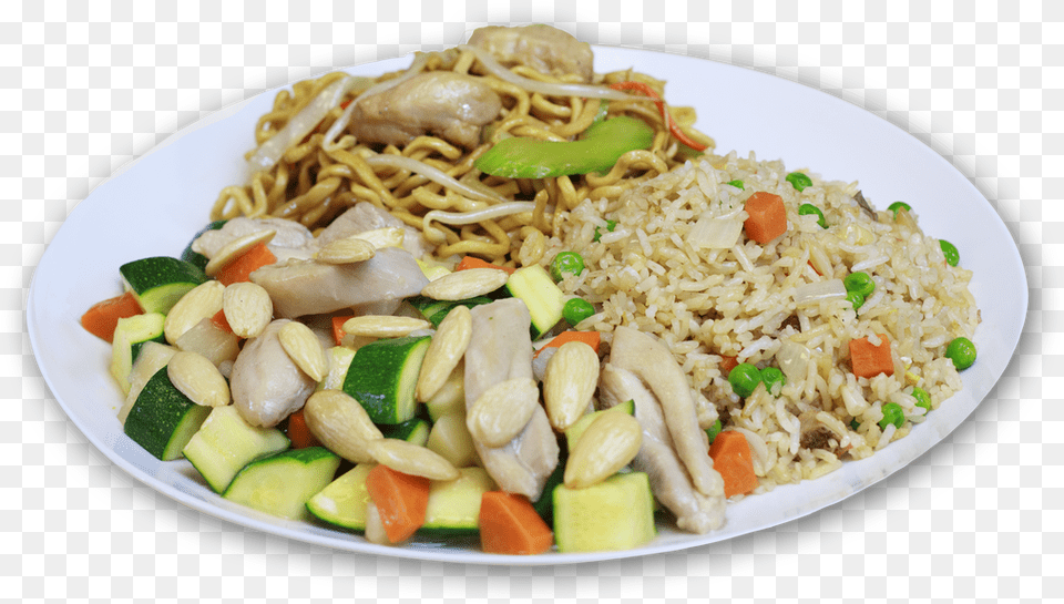 Combination Plates China Cafe Chop Suey, Food, Food Presentation, Noodle, Plate Png Image