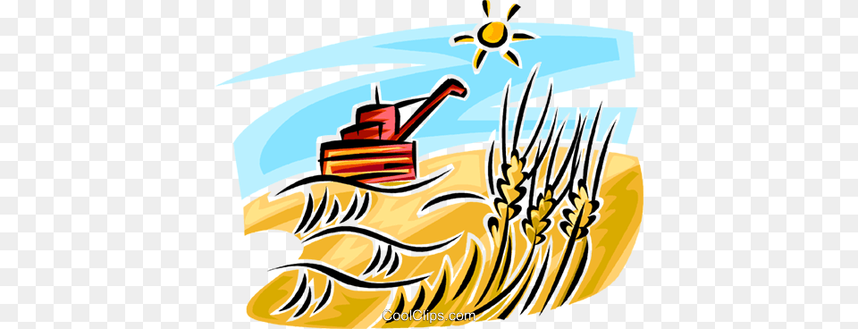 Combine Royalty Vector Clip Art Illustration, Plant, Grass, Agriculture, Countryside Free Transparent Png