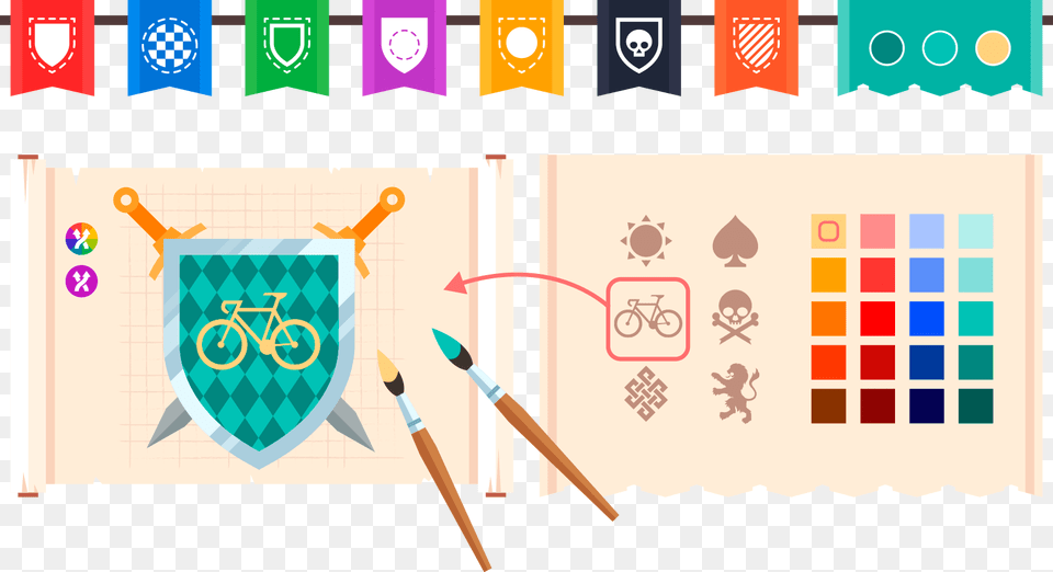 Combine Three Different Colors For Your Shield, Bicycle, Transportation, Vehicle, Machine Free Transparent Png