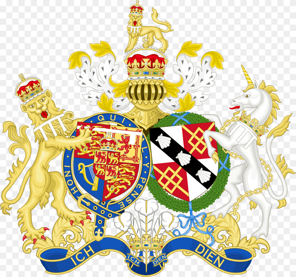 Combined Coat Of Arms Of Charles And Diana The Prince Diana Princess Of Wales Coat Of Arms, Emblem, Symbol, Logo, Adult Free Transparent Png