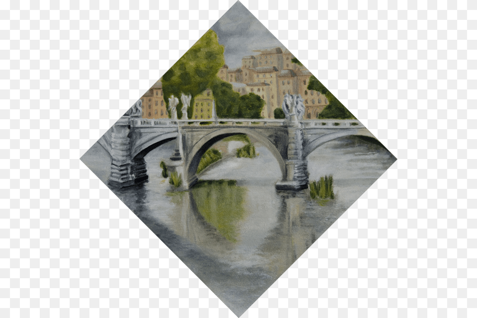 Combined Image Of 2 Bridges Arch Bridge, Architecture, Art, Painting Png