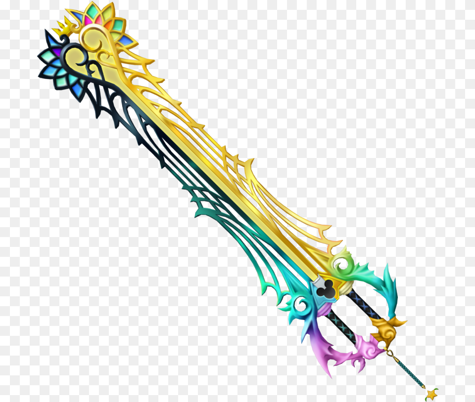 Combined Keyblade Kingdom Hearts Wiki The Kingdom Hearts Kingdom Hearts Sora And Riku Keyblade, Sword, Weapon, Pattern, Accessories Png
