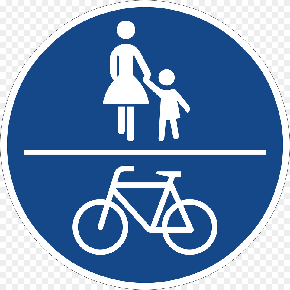 Combined Pedestrian And Bicycle Path Clipart, Sign, Symbol, Transportation, Vehicle Png