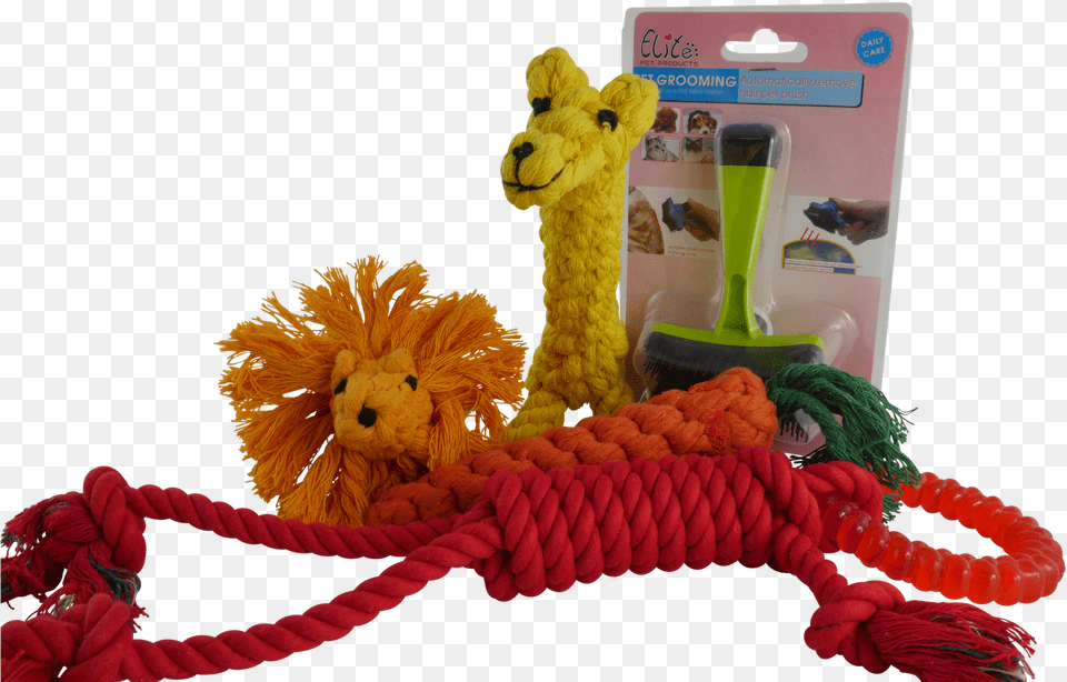 Combo 1 Dog Brush 4 Dog Chew Toys Stuffed Toy, Rope, Person Png Image