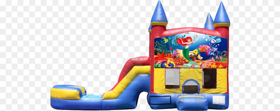 Combo Castle Slide Little Mermaid 130 Stickers Chambre D39enfant Tte De Lit La Petite Sirene, Inflatable, Play Area, Baby, Person Png Image