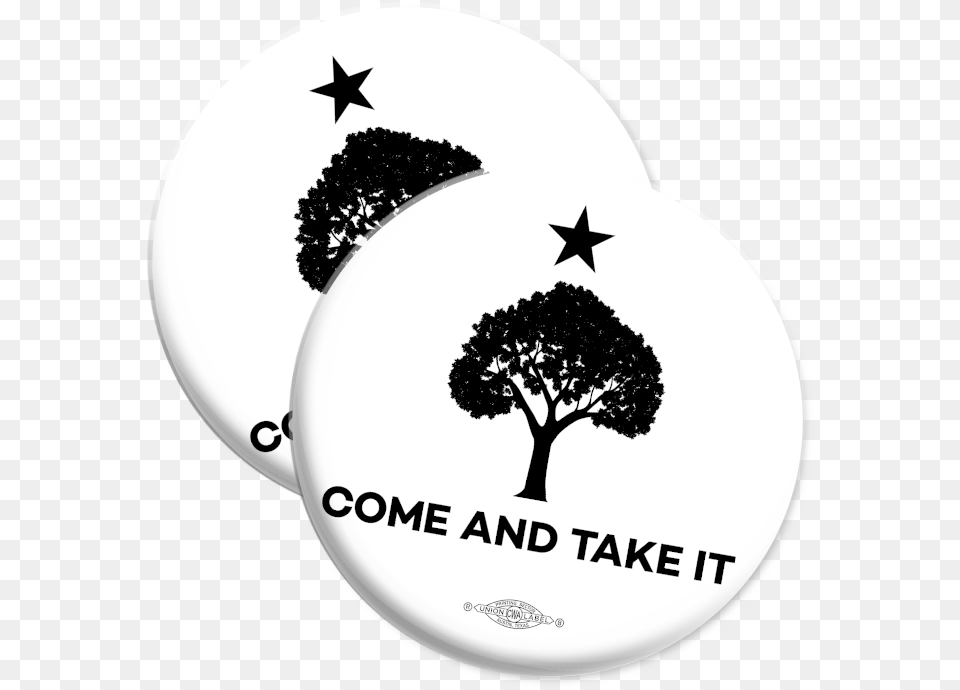 Come And Take It Tree Graphic 225 In Mylar Buttons Coming Soon Events, Silhouette, Logo, Symbol, Stencil Png