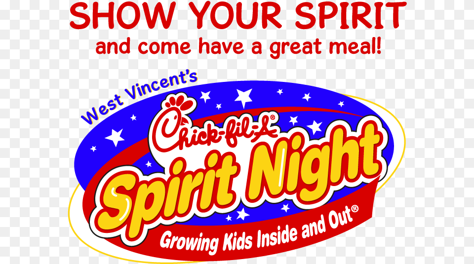 Come To West Vincent Elementary39s Chick Fil A Spirit Chick Fil A School Spirit Night, Circus, Leisure Activities, Advertisement Free Png