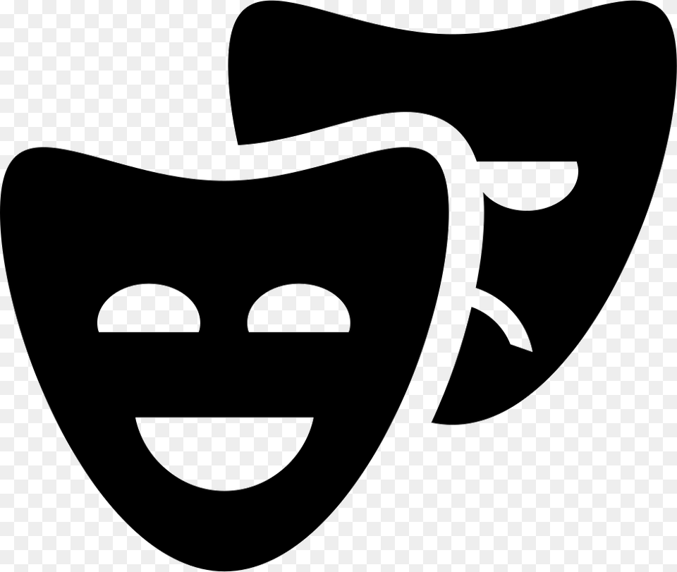 Comedy And Drama Masks Comments Psychopath Icon, Stencil, Clothing, Hat Free Png Download