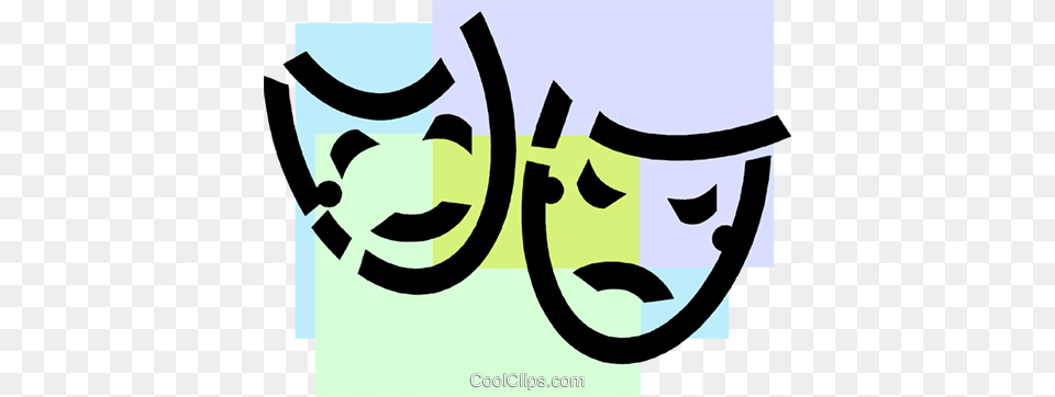 Comedy And Drama Masks Royalty Free Vector Clip Art Illustration, Stencil, Logo, Symbol Png Image