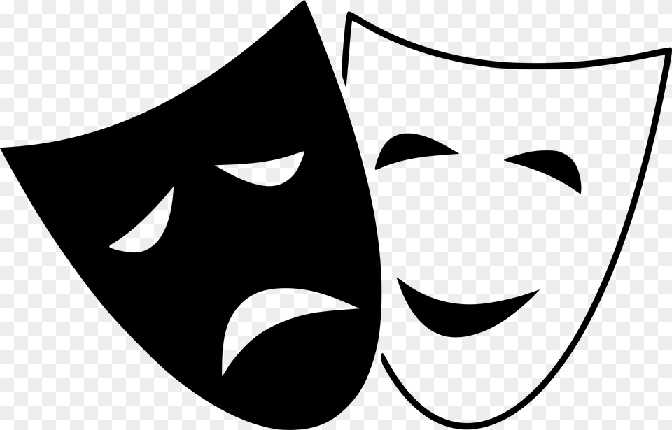 Comedy And Tragedy Masks Icons, Gray Png Image