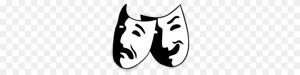 Comedy And Tragedy Masks Without Background, Stencil, Baby, Person, Face Free Png Download