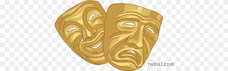 Comedy And Tragedy Theatre Masks General Illustrations Secondary Mask, Emblem, Symbol, Architecture, Pillar Free Png