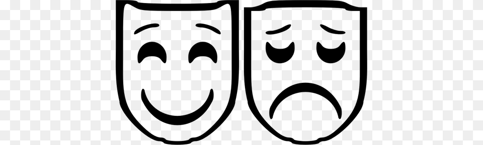 Comedy Tragedy Masks Clip Art Theater Masks Clipart World, Gray Png