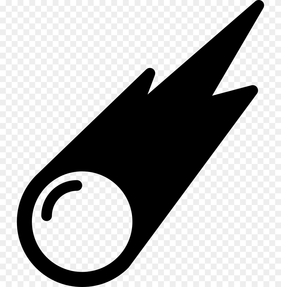 Comet Balll With Fire Tail Moving In Space Icon Stencil Free Png Download