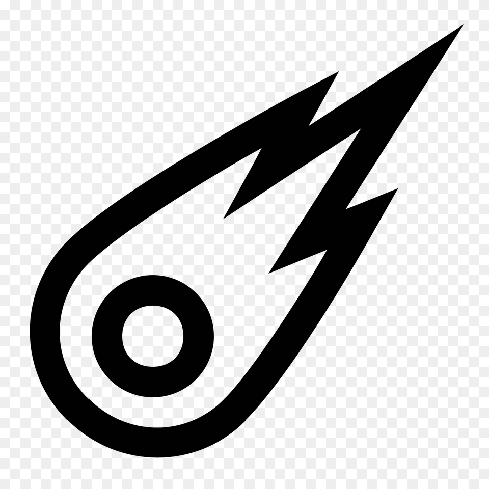 Comet Icon, Gray Png Image