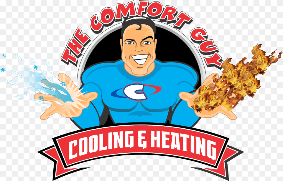 Comfort Heating And Cooling Sun Clipart Banner Library Air Conditioning Guy, Advertisement, Poster, Face, Head Free Png Download