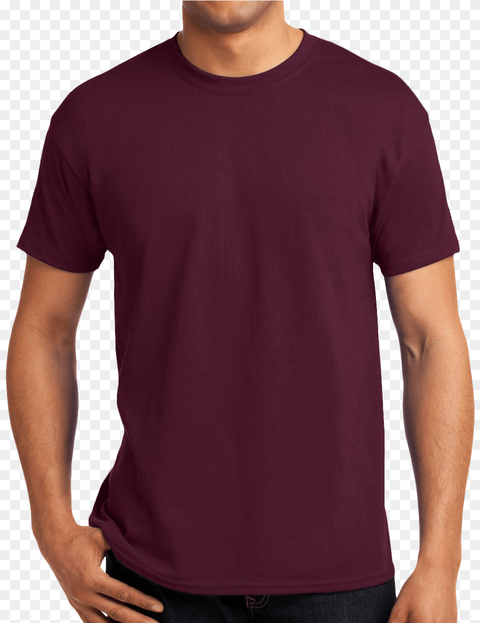 Comfortblend Ecosmart 5050 Cottonpoly T Shirt Hanes Maroon, Clothing, T-shirt, Sleeve Free Png
