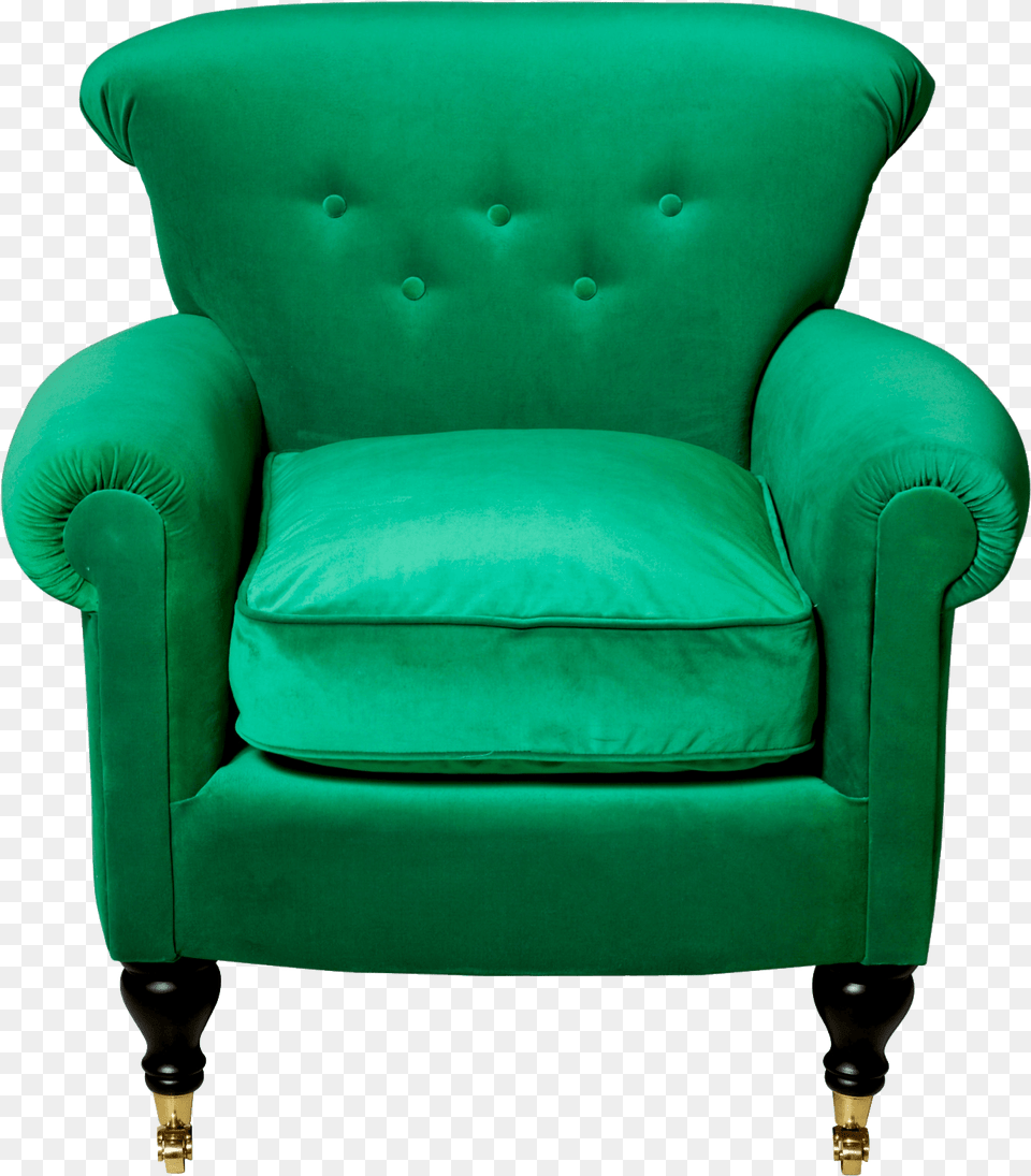 Comfy Green Armchair Armchair Clipart, Chair, Furniture Free Png