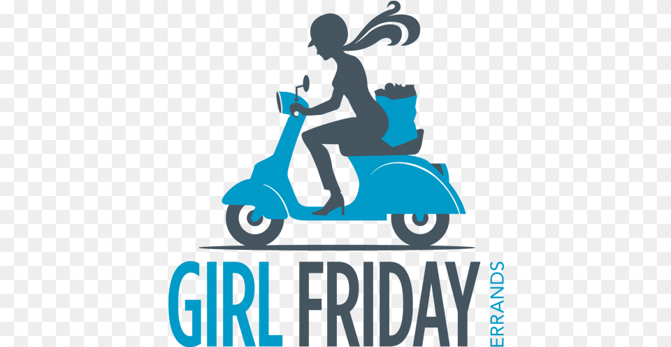 Comgirl Friday Errands Delivery Girl Icon, Motorcycle, Transportation, Vehicle, Person Png