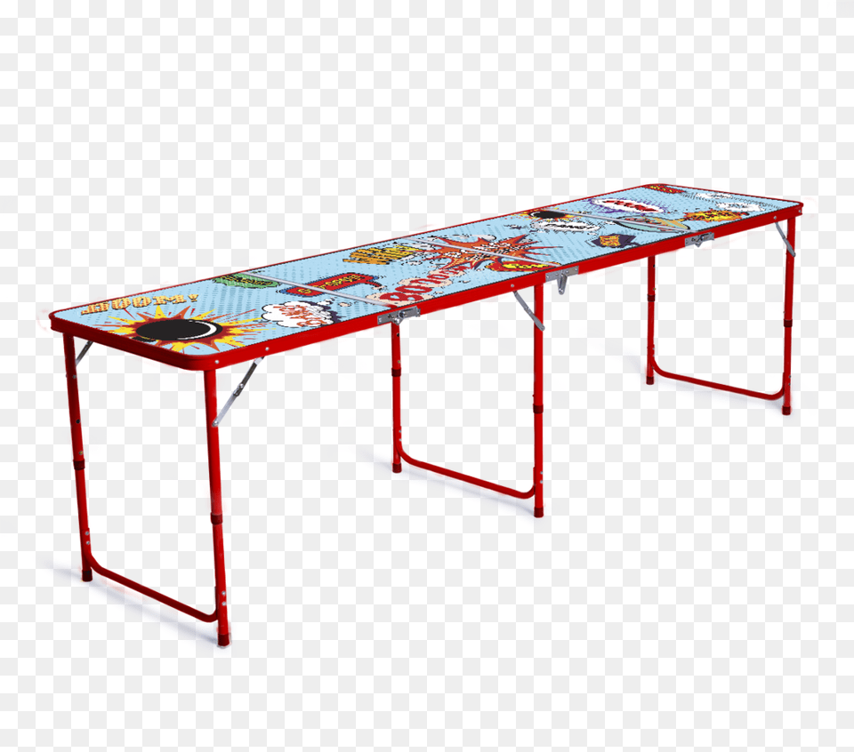 Comic Beer Pong Table Beer Pong, Furniture, Desk, Bus Stop, Outdoors Free Png Download