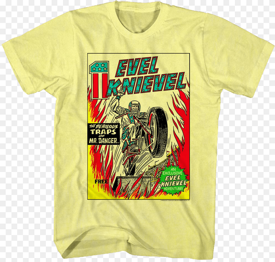 Comic Book Cover Evel Knievel T Shirt Oh Honey Trixie Mattel, Clothing, T-shirt, Adult, Male Png Image