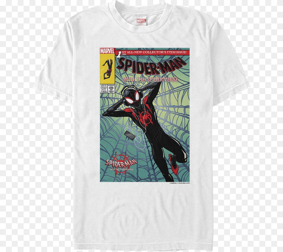 Comic Book Cover Spider Man Into The Spider Verse T Spider Man Into The Spider Verse T Shirt, Clothing, T-shirt, Adult, Female Png