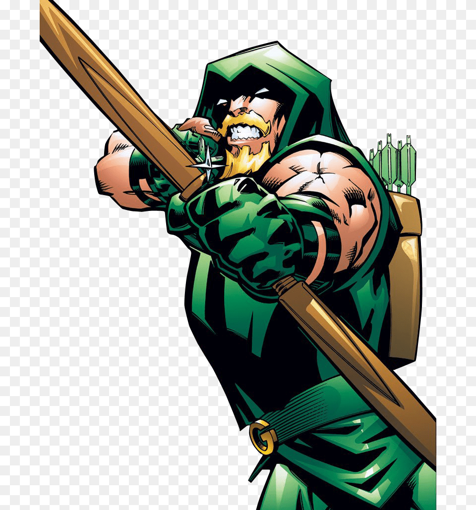 Comic Book Green Arrow, Weapon, Person, Man, Male Free Png Download