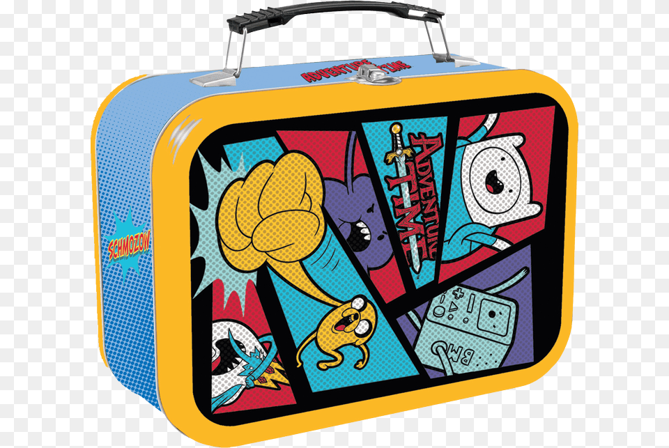 Comic Book Halftone Tin Lunchbox Cartoon Network Framed Adventure Time With Dots Fleece, Baggage, Suitcase Free Transparent Png