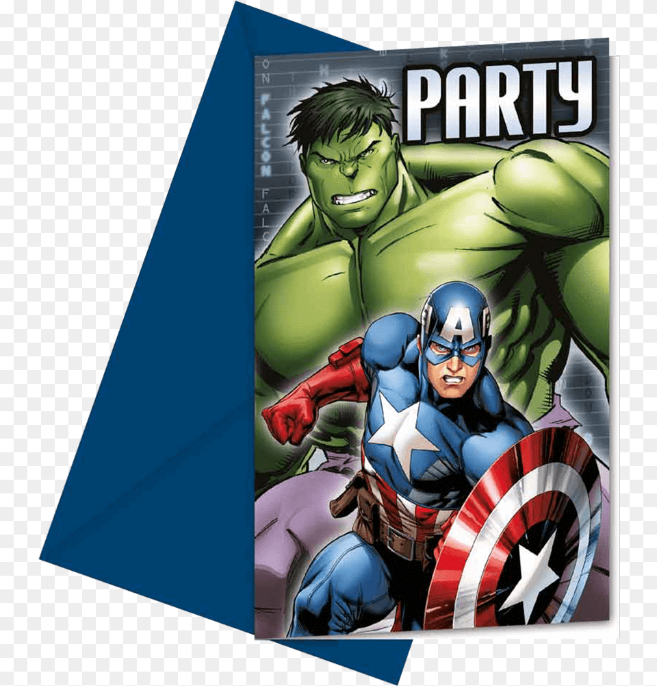 Comic Book Invitation Card Avengers, Publication, Comics, Adult, Person Png