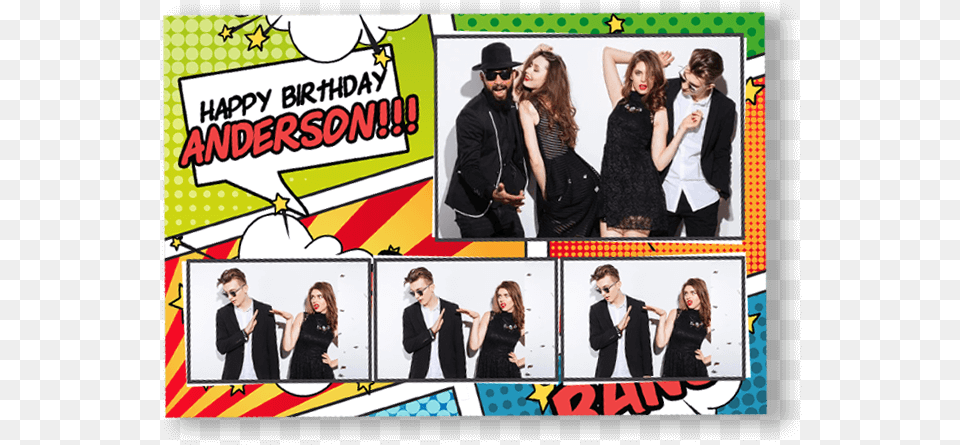 Comic Book Postcard Photobooth Template Comic, Adult, Publication, Person, Woman Png