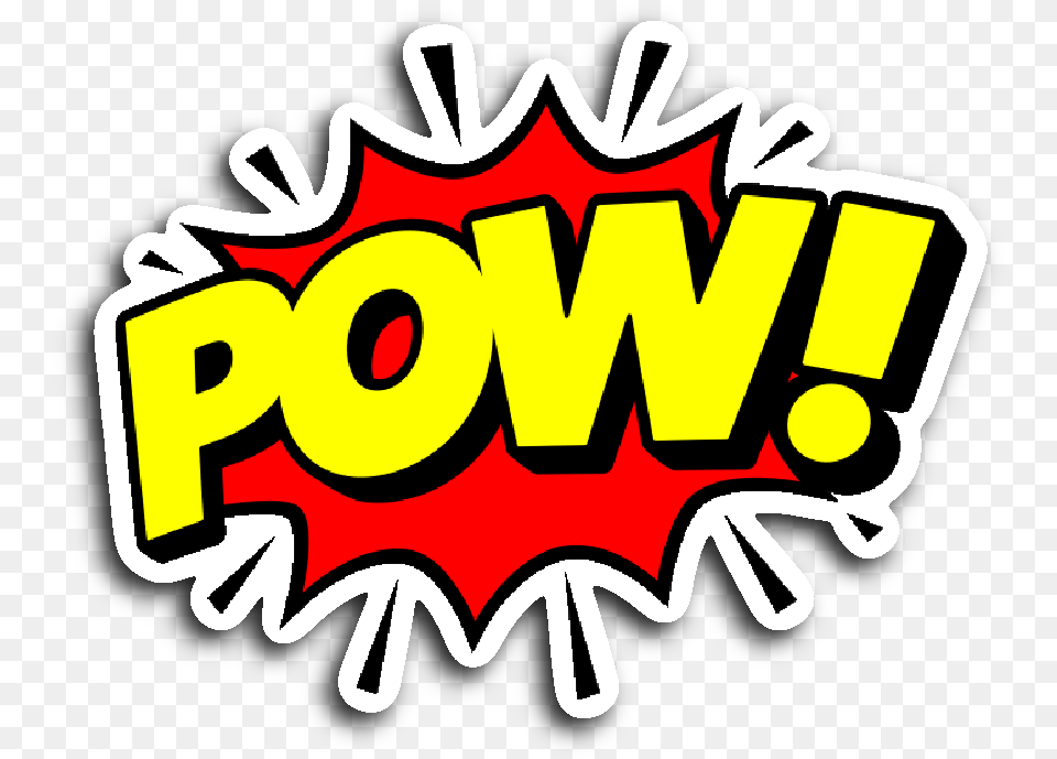 Comic Book Pow Transparent, Logo, Sticker, Dynamite, Weapon Png Image