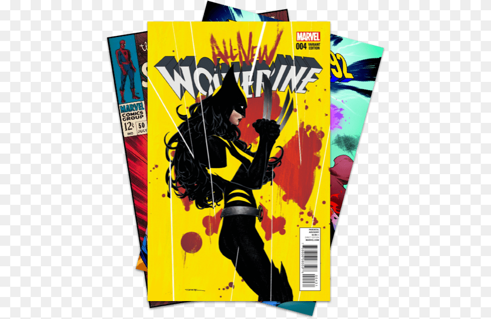 Comic Book Stack All New Wolverine Covers, Adult, Person, Man, Male Free Png Download