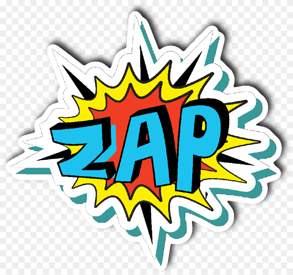 Comic Book Words Zap Vinyl Die Cut Sticker Comic Book Words, Art, Graffiti Free Png