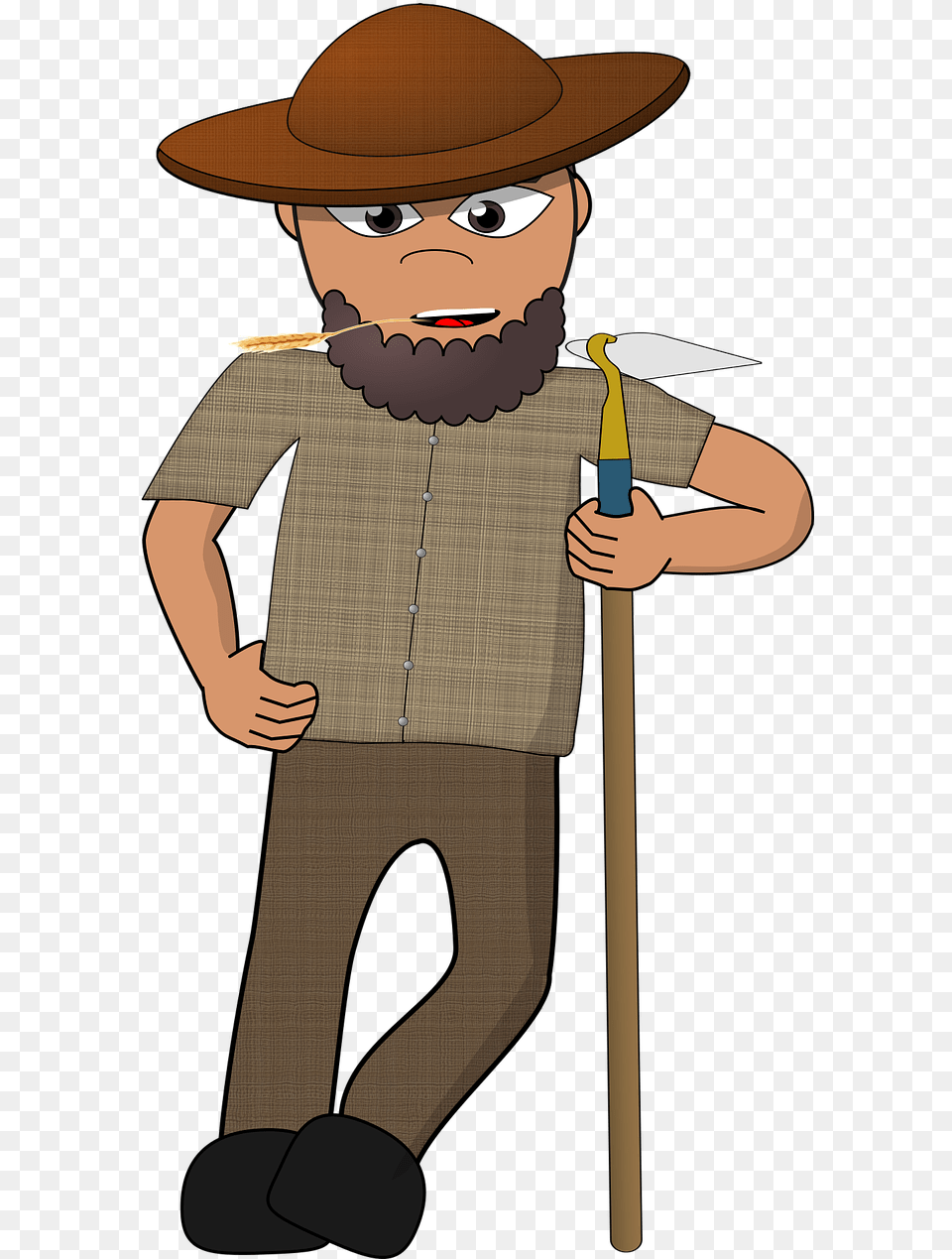 Comic Characters Dress Up Head Farmer Photo Cartoon Farmer, Clothing, Hat, Person, Face Free Transparent Png