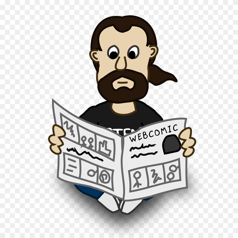Comic Characters Newspaper Clipart Baca Koran, Person, Reading, Baby, Face Png Image