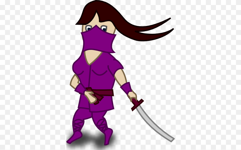 Comic Characters Ninja Clip Art Vector, Person, Purple, Blade, Dagger Free Transparent Png