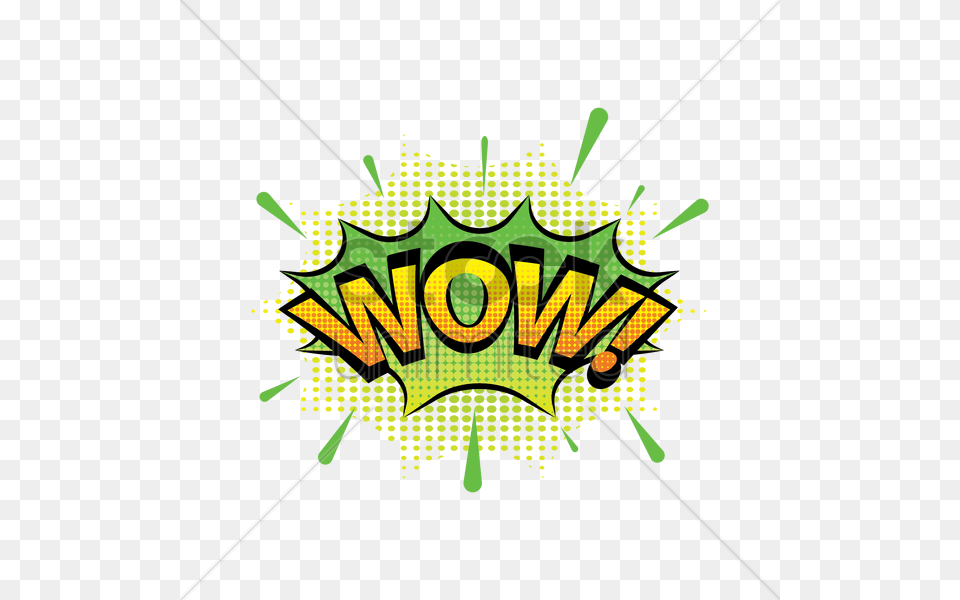 Comic Effect Wow Vector Image, Green, Art, Graphics, Logo Free Png