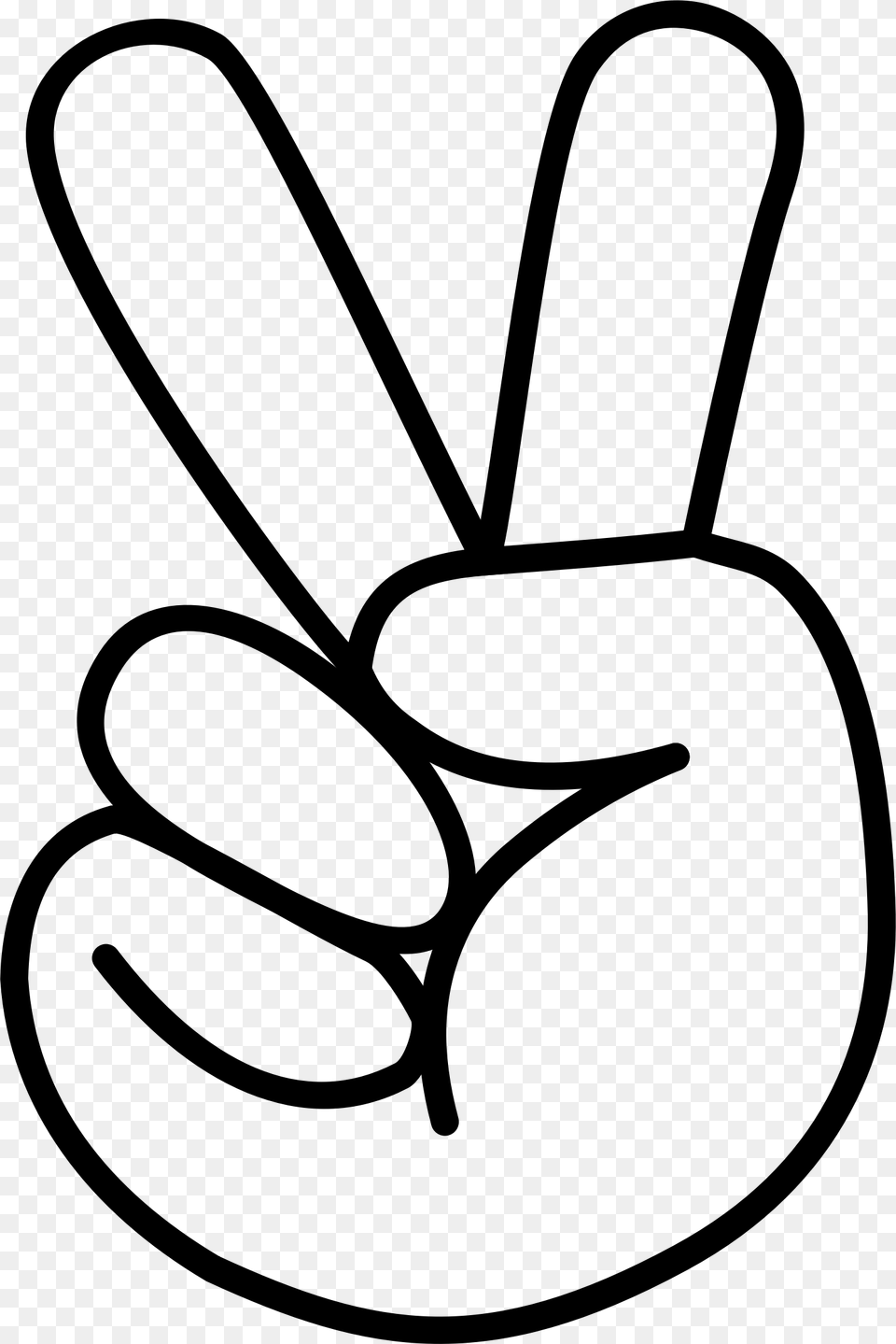 Comic Hand Peace Sign Hand Peace Sign Clip Art, Gray Free Transparent Png