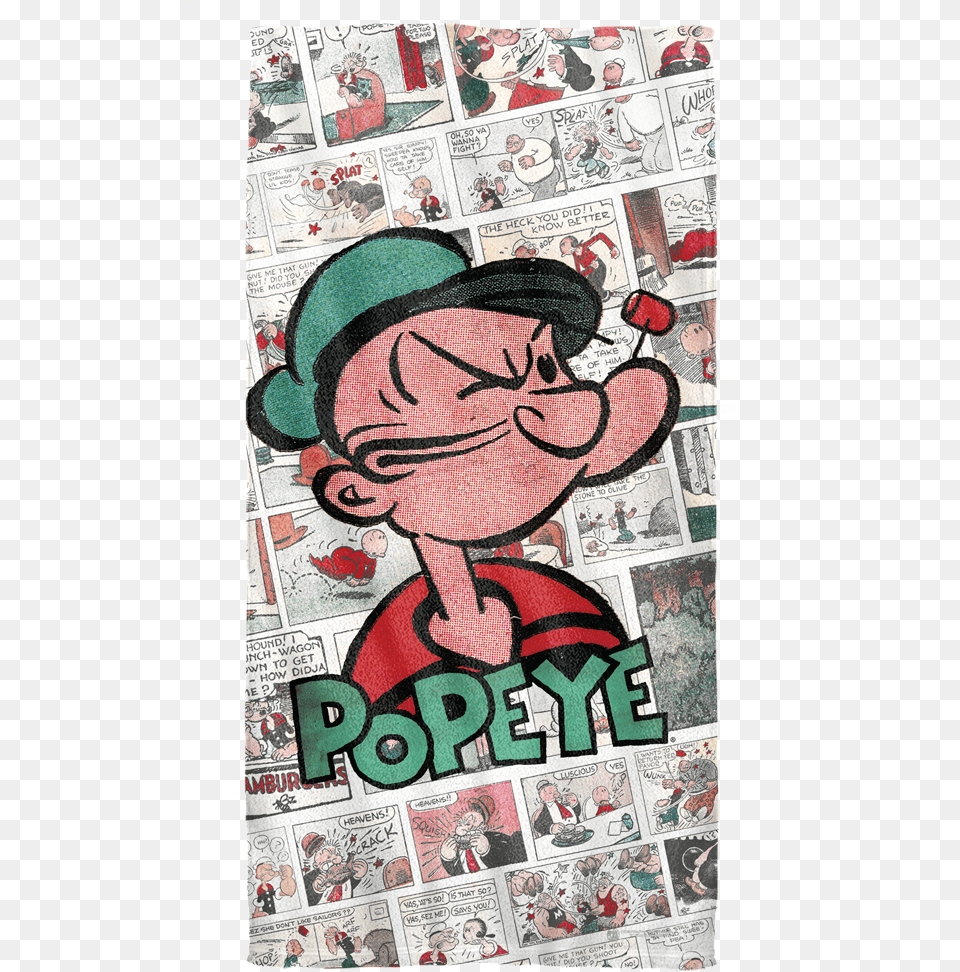 Comic Pages Popeye Towel Poster, Art, Collage, Baby, Person Free Transparent Png